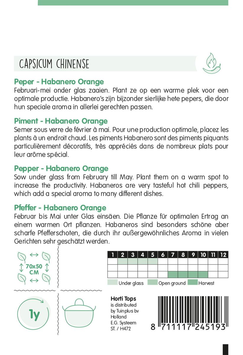 Chili, Habanero -Frø-